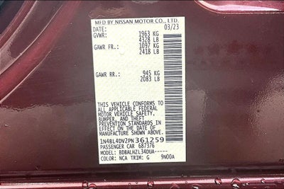 2023 Nissan Altima SV FWD