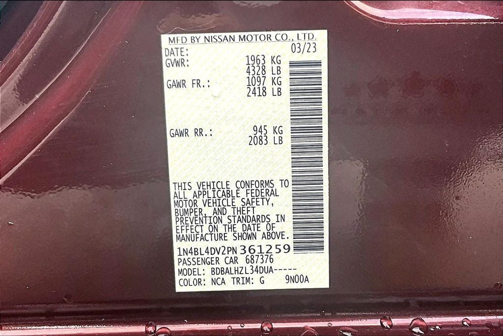 2023 Nissan Altima SV FWD